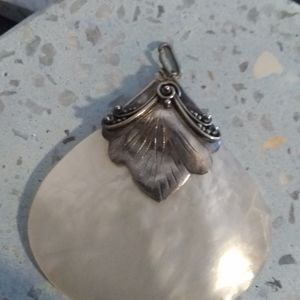 Vintage MOP Sterling Marcasite Pendant